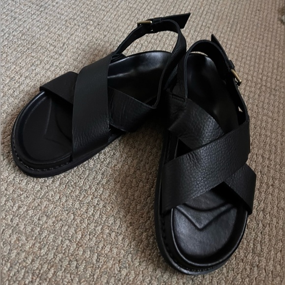 NWOT handmade black leather sandals - Picture 6 of 8